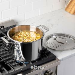 Nouveau Multipot All-Clad Simply Strain en Acier Inoxydable avec Couvercle Filtrant, 8 Quarts