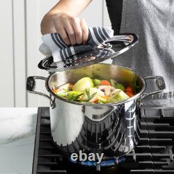 Nouveau Multipot All-Clad Simply Strain en Acier Inoxydable avec Couvercle Filtrant, 8 Quarts