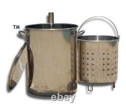 Nouveau set de pot en acier inoxydable de 30 quarts King Kooker avec panier pour brochettes de dinde