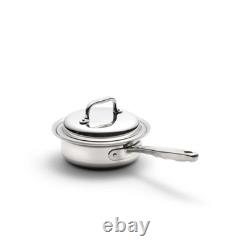 Nouvelle casserole en acier inoxydable 1 quart avec couvercle de 360 Cookware