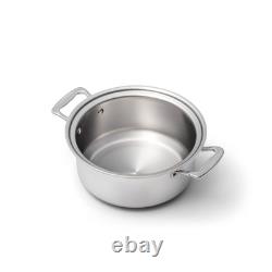 Nouvelle marmite en acier inoxydable de 4 quarts avec couvercle 360 Cookware