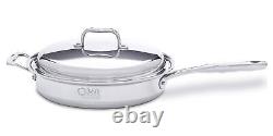 Nouvelle poêle à sauté en acier inoxydable de 3,5 quart avec couvercle 360 Cookware