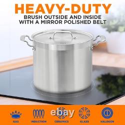 NutriChef Casserole en Acier Inoxydable de 16 Quarts 18/8 de Qualité Alimentaire Robuste Large