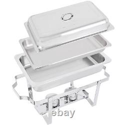 Pack de 8 Plats de Buffet en Acier Inoxydable de 8 litres avec Chauffe-Plats Chafer