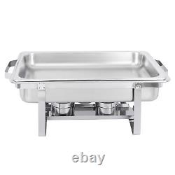 Pack de 8 Plats de Buffet en Acier Inoxydable de 8 litres avec Chauffe-Plats Chafer