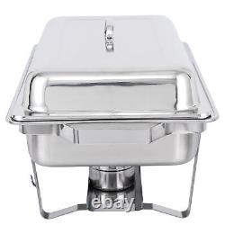 Pack de 8 Plats de Buffet en Acier Inoxydable de 8 litres avec Chauffe-Plats Chafer