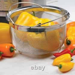 Passoire en acier inoxydable 3/4 avec poignées pliantes, lavable au lave-vaisselle