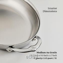 Plat à gratin ovale en acier inoxydable de 2 quart Provisions Medium Clad