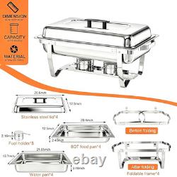 Plats à chafing pour buffet, lot de 4, chafing dish en acier inoxydable de 9 quarts pour buffet Se Plats à chafing pour buffet, lot de 4, chafing dish en acier inoxydable de 9 quarts pour buffet Se