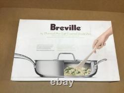 Poêle à Sauter Couverte en Acier Inoxydable Clad Breville 5 Quart, Argent
