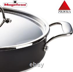 Poêle à Sauter Élégante en Acier Inoxydable de 4,5 Quart avec Couvercle Parfaite pour Tous les Cuisinières
