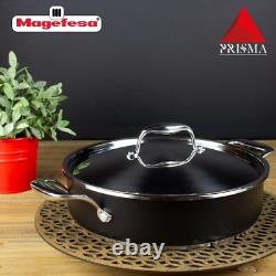 Poêle à Sauter Élégante en Acier Inoxydable de 4,5 Quart avec Couvercle Parfaite pour Tous les Cuisinières
