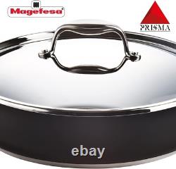 Poêle à Sauter Élégante en Acier Inoxydable de 4,5 Quart avec Couvercle Parfaite pour Tous les Cuisinières