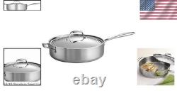 Poêle à Sauter Tri-Ply de 6 Quarts en Acier Inoxydable avec Finition Miroir Polyvalente Poêle à Sauter Tri-Ply de 6 Quarts en Acier Inoxydable avec Finition Miroir Polyvalente