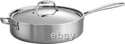 Poêle à Sauter Tri-Ply de 6 Quarts en Acier Inoxydable avec Finition Miroir Polyvalente Poêle à Sauter Tri-Ply de 6 Quarts en Acier Inoxydable avec Finition Miroir Polyvalente