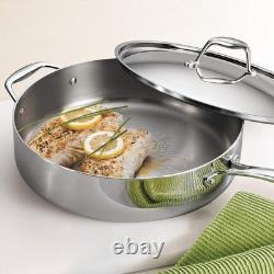 Poêle à Sauter Tri-Ply de 6 Quarts en Acier Inoxydable avec Finition Miroir Polyvalente Poêle à Sauter Tri-Ply de 6 Quarts en Acier Inoxydable avec Finition Miroir Polyvalente