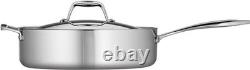 Poêle à Sauter Tri-Ply de 6 Quarts en Acier Inoxydable avec Finition Miroir Polyvalente Poêle à Sauter Tri-Ply de 6 Quarts en Acier Inoxydable avec Finition Miroir Polyvalente