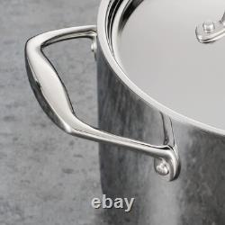 Poêle à braiser Signature en acier inoxydable tri-couche de 3 pintes avec couvercle, induction