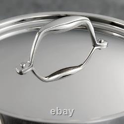 Poêle à braiser Signature en acier inoxydable tri-couche de 3 pintes avec couvercle, induction