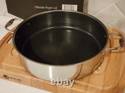Poêle à sauté hybride HexClad de 7 quarts / Friteuse à poulet avec couvercle en verre trempé NEUF