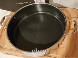 Poêle à sauté hybride HexClad de 7 quarts / Friteuse à poulet avec couvercle en verre trempé NEUF