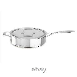 Poêle à sauter basse en acier inoxydable KitchenAid Professional Seven-Ply de 5,0 litres avec couvercle