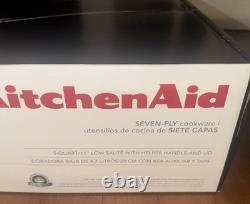 Poêle à sauter basse en acier inoxydable à sept couches KitchenAid Professional de 5,0 quarts avec couvercle