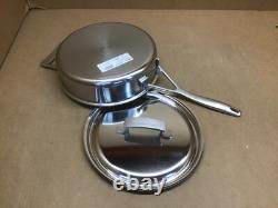 Poêle à sauter en acier inoxydable 5 couches Demeyere de 3 quarts avec couvercle