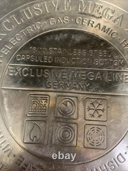 Poêle en acier inoxydable 6 quart Vintage Exclusive Mega avec couvercle fabriquée en Allemagne