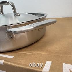 Poêle sauteuse en acier inoxydable de 3,5 pintes Made In avec couvercle, entièrement revêtue à 5 couches, NEUVE