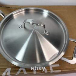 Poêle sauteuse en acier inoxydable de 3,5 pintes Made In avec couvercle, entièrement revêtue à 5 couches, NEUVE