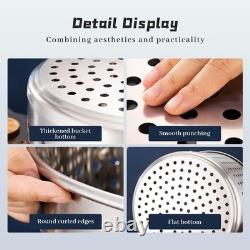 Pot à bouillir en acier inoxydable de 40 pintes avec couvercle pour fruits de mer, crabe, 40 QT, argenté