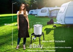 Pot à bouillon en acier inoxydable de 40 quarts, robuste avec couvercle, qualité commerciale