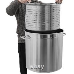 Pot de Stock en Acier Inoxydable 78 Quart Grande Cuisine Soupe Grand Cuisinage Vapeur Friteuse