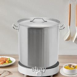 Pot de cuisson en acier inoxydable de 100 quart avec couvercle pour cuisine de restaurant