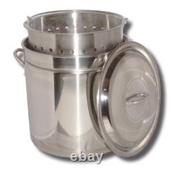 Pot en acier inoxydable nervuré King Kooker KK36SR, 36 pintes