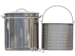 Pot en acier inoxydable nervuré King Kooker KK36SR, 36 pintes