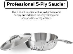 Professionnel de la cuisine Saucier en acier inoxydable 5 plis, 3 litres, NEUF