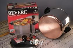 REVERE WARE Marmite de 8 Quart avec Couvercle Clinton IL Acier Inoxydable Cuivre Avec Boîte REVERE WARE Marmite de 8 Quart avec Couvercle Clinton IL Acier Inoxydable Cuivre Avec Boîte
