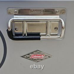 Rare Coors Light Coleman Glacière en Acier Inoxydable de 54 Quart avec Ceinture Lisez