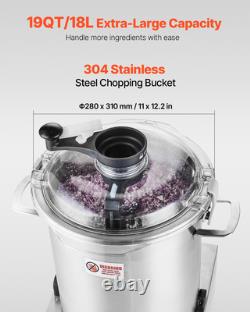 Robot culinaire hachoir à légumes 19 quarts en acier inoxydable de qualité alimentaire mixeur Robot culinaire hachoir à légumes 19 quarts en acier inoxydable de qualité alimentaire mixeur