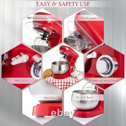 Robot de cuisine, mixeur électrique à 6 vitesses avec bol de mélange en acier inoxydable de 5,5 pintes