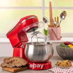 Robot de cuisine, mixeur électrique à 6 vitesses avec bol de mélange en acier inoxydable de 5,5 pintes