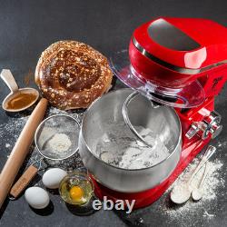 Robot de cuisine, mixeur électrique à 6 vitesses avec bol de mélange en acier inoxydable de 5,5 pintes