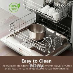 Robot pâtissier, bol en acier inoxydable de 9 pintes, puissance professionnelle de 660 W, multiple