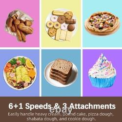 Robot pâtissier, bol en acier inoxydable de 9 quarts, puissance professionnelle de 660W, vitesses multiples