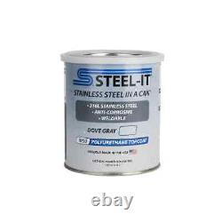 STEEL-IT 1050Q Revêtement en polyuréthane en acier inoxydable gris colombe 1 quart