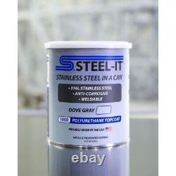 STEEL-IT 1050Q Revêtement en polyuréthane en acier inoxydable gris colombe 1 quart