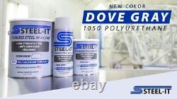 STEEL-IT 1050Q Revêtement en polyuréthane en acier inoxydable gris colombe 1 quart