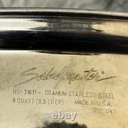 SaladMaster Braiser Wok 316Ti - Acier Inoxydable en Titane 9 QUARTS Poignées USA